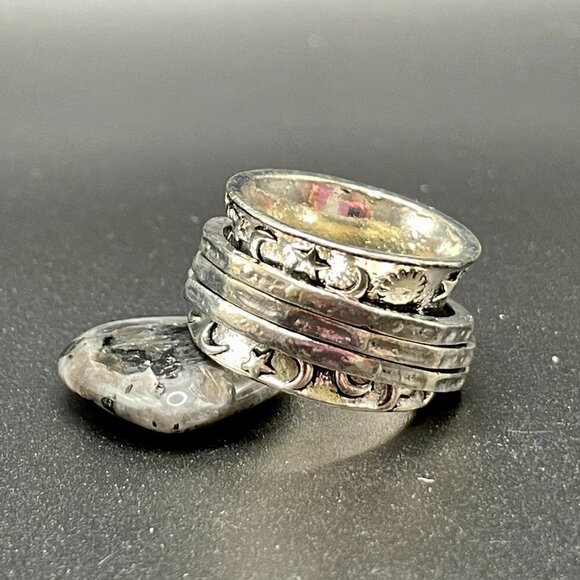 Sun and Moon Boho Spinner Ring #1207 - Picture 7 of 10